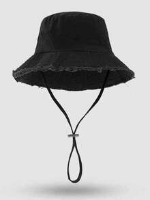 YIYIQCSJ This Youth Drawstring Bucket Hat Features An Adjustable Chin Strap, A Distressed Finish, Soft Fabric, Sun And Wind Protection, And Is Stylish And Versatile, Suitable For Travel, The Beach, And Everyday Casual Wear. - Multicolor - View 8