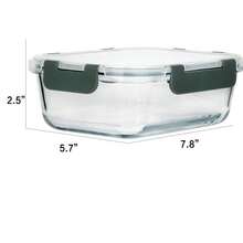 Food Storage Containers - Office, Back To School, Portable, Outdoor Lunch Glass Food Storage Containers With Lids, Stackable, Airtight Glass Meal Prep Containers, Freezer , Salad Fruit Bento Box - View 6