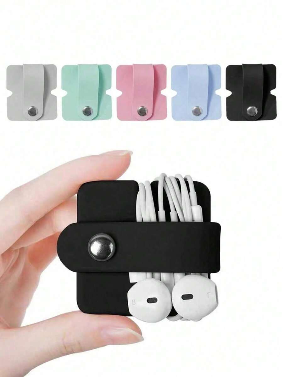 Silicone Charging Cable Organizer, Earphone Wire Winder, Data Cable Tie - Multicolor - View 1