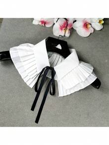 1pc Women's Multicolor Handmade Pleated Contrast Color Bohemian Polyester Fashion Scarf Collar, Versatile For All Seasons - Multicolor - View 16