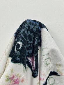 Mono holgado de mujer con estampado lindo de gato y 3D, mono peto de moda y cómodo - Multicolor - Ver 7