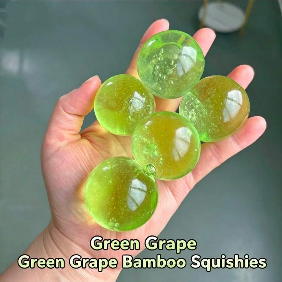 Grüne Traube Jade Perle Quetschball handgefertigtes Stressabbau-Spielzeug, grüne Traube Fruchtfleisch Traube Entlastungs-Spielzeug, kreatives Geburtstags-Party-Geschenk, Klassenzimmer-Preis, Weihnachtsstrumpf-Füller, lustiges Stressabbau-Spielzeug für Büro, Zuhause, Schule, langsamer Rücksprung Stressabbau-Dekoration, coole Schreibtisch-Dekoration Anti-Stress-Geschenk Squishy-Spielzeug - Verschiedenfarbig - Übersicht 1