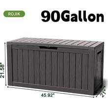 Outdoor Storage Housing Deck Box - Waterproof Patio Furniture, Garden Tools, Cushions, Pool Accessories Storage Bench With Lockable Lid And Side Handles (Black 90 Gal) - A - View 1