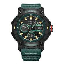 Foxbox Reloj digital militar LIGE para hombres, resistente al agua 30m, reloj de cuarzo LED, reloj deportivo, reloj grande para hombres - Negro - Ver 14