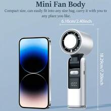 K801 Ice Cooling Handheld Fan Digital Display Turbo Powerful High-Speed Fan 199 Speed Levels Foldable Portable Mini Cooling Fan 3600mAh (1800mAh*2) - Multicolor - View 10