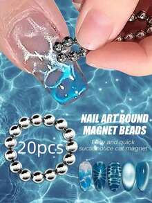 Cat Eye Nail Art Magnet, Cat Eye Gel Nail Polish Magnet, Ice Flower Water Ripple Nail Art Magnet, Detachable Strong Cylindrical Magnet, Professional DIY Nail Art Shiny Effect Accessory, Salon Nail Art Tool Strong Small Round Magnet, Easy Magnet Installation, Suitable For Nail Art Enthusiasts And Beginners - Multicolor - View 10