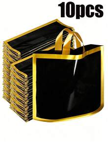 1/10/20/50個黑金邊塑料購物袋，適合小企業，25*30cm精品袋，居家裝飾、派對、婚禮 - 多色 - 查看 11