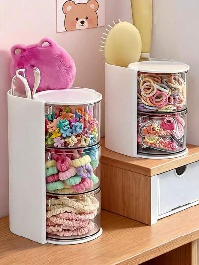 1 hộp đựng mỹ phẩm xoay - có ngăn kéo, lý tưởng để đựng cọ trang điểm, lược, dụng cụ trang điểm, bông phấn, son môi, hoàn hảo cho mùa tựu trường, tốt nghiệp, lễ hội, tiệc tùng, quà tặng cho bạn gái, mẹ, bạn thân, thiết yếu cho việc lưu trữ mỹ phẩm mùa hè