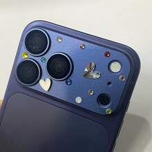 Película protectora de lente de cristal de mariposa de colores para iPhone 17 Pro Max, protector de lente de vidrio templado de cobertura completa, de alta definición de una sola pieza - Azul - Ver 6
