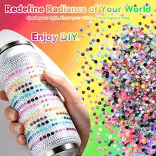32000Pcs Rhinestones Bedazzling Kit With Tools, 3mm Color Resin Rhinestones For Bedazzling, Flatback Resin Gems For Crafts, Bedazzler Kit For Clothing Shoes DIY Face Makeup Tumblers - ColorB - 查看 4