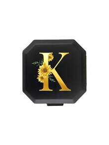 雛菊金色字母 A-Z 圖案便攜藥盒，6格藥物收納盒，旅行藥盒，迷你藥盒（不含 Q/Ux），6格藥物整理盒，旅行防潮藥物與維生素分裝盒，旅行居家露營戶外徒步狩獵藥盒，藥物容器，醫療急救包，旅行配件，宿舍必需品，母親節禮物，教師節禮物，假期旅行必需品 - 彩色 - 查看 20