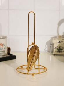 Light Luxury Metal Napkin Holder/Paper Towel Rack, Gold Theme Kitchen Storage Rack, With Metal Tree-Shaped Countertop Towel Rack, Elegant Dining Table Organizer, Space-Saving Design, Suitable For Kitchen, Bathroom - Multicolor - View 8
