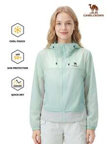 CAMEL CROWN Women's Breathable Lightweight Outdoor Windbreaker Jacket, Waterproof And UV Protection, Suitable For Spring And Summer - Salt Mist Blue Glacier Gray - View 2