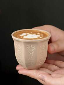 1pc Middle Eastern Retro Ceramic Cup, Arabic Traditional Embossed Floral Pattern Coffee Mug, Household Afternoon Tea Cup, Arabic Style Geometric Pattern Mug, Cross-Border Hot-Selling Middle Eastern Style, High-Quality Glazed Surface, Heat-Resistant And Easy To Clean, Suitable For Coffee, Black Tea, Kava Coffee, Suitable For Gifts And Personal Use - Multicolor - View 11