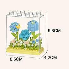 Micro Building Block Flower Bouquet Set, Fairy Floral Micro Building Block Kit With Stackable Transparent Display Box, DIY Micro Brick Toy Suitable For Children 6+ And Adults, Home Office Desk Bedroom Decor, Perfect Gift For Birthday, Valentine's Day, Mother's Day, Christmas, Anniversary - Multicolor - View 7