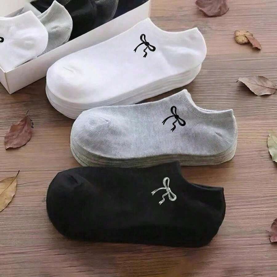30/20/15/10/5/3/1雙女款隱形短襪,白色/灰色/黑色可愛襪子,適合秋冬與春夏,透氣網眼設計,吸濕排汗,柔軟光滑,適用於度假、運動、休閒、商務、日常穿著,可混搭配色 - 彩色 - 查看 1