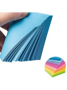 400sheets-8pad Sticky Notes, 3x3 Inch Bright Colored Self‑Adhesive Note Pads, 50 Sheets Per Pad, Fluorescent Rainbow Sticky Notes For Office School Home Study Marking - Multicolor - View 6