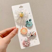 5pcs/Set Teddy Dog, Cat, Yorkshire Terrier Themed Non-Shedding Hair Clips & Headbands - Multicolor - View 6