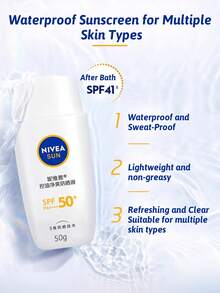 Protector Solar Nivea Control de Grasa, Protección Solar Fuerte, Control de Grasa de Larga Duración, Resistente al Agua y al Sudor, SPF 50+ PA++++, Tecnología de Protección Solar 3D, Control de Grasa de 12 Horas, Protección de Alta Eficiencia, Protección Solar de Amplio Espectro, Mejora el Daño Fotodérmico, Ilumina el Tono de la Piel, Adecuado para Todo Tipo de Piel, Incluyendo Piel Grasa y Sensible, Desplazamiento Diario, Actividades al Aire Libre, Vacaciones en la Playa - 50g - Ver 7
