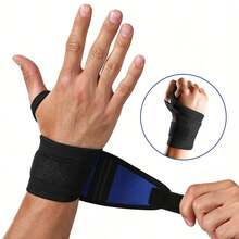 2pcs Adjustable Sports Compression Wrist Wraps, Comfortable Joint Support, Suitable For Men And Women, One Size Fits Most - Black - View 3