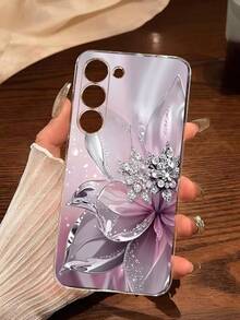 1個時尚花卉軟手機殼，適用於 iPhone 17 系列、Honor、Galaxy A04e/12/A13/A14/A34/A50/A52/A53/A54/S21/S22/S23/S24/S25/S25Ultra、6A/7A/8A、12T/13T，2D設計 - 無色 - 查看 7