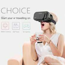 YIYI 虛擬實境 VR 頭戴式 3D 鏡片穿戴裝置，附 VR 遙控功能，適用於電視、電影和電子遊戲，兼容 iOS 和 Android 系統，支持 4.7-7 英吋螢幕 - 彩色 - 查看 11