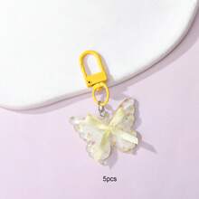 5pcs Girly Resin Bow Keychain - DIY Perler Bead Spring Translucent Floral Bow Bag Charm, Cute Hanging Accessories For Backpack & Purse - Bow Keychain - View 10