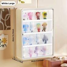 1pc Multi-Functional Storage Cabinet, White Dust-Proof Display Cabinet With Storage Shelves, Magnetic Door Display Cabinet, Transparent Acrylic Wall-Mounted Doll Cabinet, Toy Doll Display Box, Cosmetic Storage Rack, Model Box Display Shelf. Suitable For Mini Model Toys Or Doll Collection, Space-Saving Design (Self-Assembly Required, Dolls/Models Not Included). - Multicolor - View 5