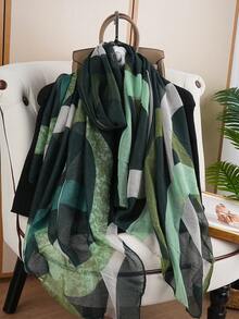 1 pièce Écharpe de luxe 80*180CM, écharpe de voyage polyvalente, châle/foulard imprimé à la mode pour femmes, toutes saisons - Multicolore - Voir 11