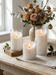 3 piezas Luces de velas sin llama con control remoto y temporizador, velas LED de deseos, alimentadas por batería, luces de atmósfera romántica, luces de velas LED electrónicas sin humo, luces de decoración navideña de luz cálida, adecuadas para Navidad, Día de San Valentín, Halloween, Día de la Madre, Día de San Valentín, atmósfera festiva, mesa de comedor, arreglo de atmósfera del hogar, decoración de escritorio y encimera, propuesta de confesión, fiesta de cumpleaños - transparente - Ver 5