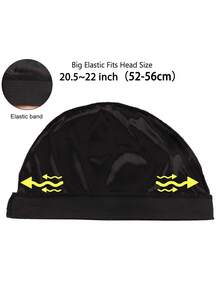 Men's Faux Silk Wavy Hat, Silky Wavy Hat, Soft Breathable Durag Skull Cap, Good Compressibility - A - View 3