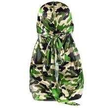 ZTZI Men's Silk Camo Durag Set - Street Style Pirate Hats & Long Tail Headscarves Camouflage Pattern Polyester (Polyester) Durag Solid Color All Season - K Multi-color - View 6