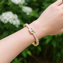 1pc Colorful Drip Oil H Letter Rhinestone Women's Snap Bracelet, Suitable For Gift - Gold H-letter Bracelet - View 2