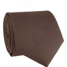 Set Of 5 Light Gray Formal Ties For Groomsmen, Weddings, Events, And Conferences - Rust Brown - View 3