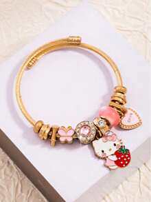 1pc Cartoon Anime Pendant Bracelet, Simple Fashionable Versatile For Daily Wear - Multicolor 1 - View 1