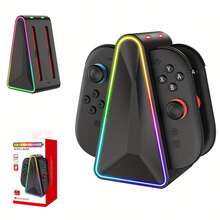 Switch 2 充電底座,Switch 2 Gen 2 充電器適用於 NS2 Joycon 控制器,2.5 小時快速充電站配 RGB 燈,底座充電器兼容 Switch2 遊戲手柄 NS2 Joy-Con 充電器含充電線 - 查看 2