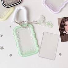 1 pieza Soporte de tarjeta acrílico con alas de ángel de 3 pulgadas, funda de exhibición de tarjeta de foto de ídolo para niñas, protector de marco de foto para estudiantes - Rectángulo - Ver 4