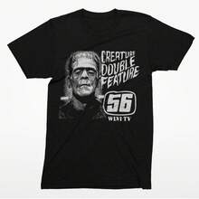 Vintage T-Shirt For Horror Movie Fans – Creature Double Feature  56 Graphsummer Tops - 黑色 - 查看 1
