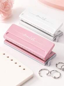 1pc Adjustable 6-Hole A7 Hole Punch - Loose Leaf Accounting Paper Punch, Suitable For Office And Student Stationery - Multicolor - View 12
