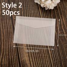 10/50pcs Blank Semi-Transparent Self-Sealing Envelopes, Suitable For Invitations, Postcards And Business Letters - Elegant European Style Gift Box Message Cards, High-Quality Paper, Multipurpose For Weddings, Office And Personal Use - Self-sealed Envelope - View 15