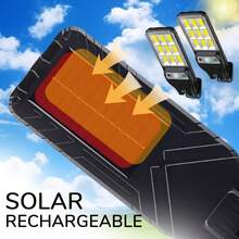 2pcs Strong Solar Lights, Outdoor LED Wall Lights, 3 Modes Motion Sensor Street Lights, Rechargeable Yard Path Security Lighting - 2件 - 查看 7