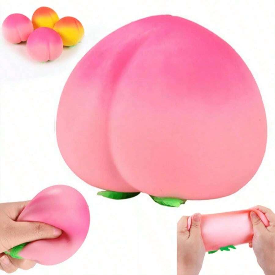 1/2件 2026新款創意桃子造型柔軟壓力球，新穎藝術單品，適合作為派對贈品或促銷品，有效緩解焦慮，適用於戶外空間與辦公環境，創新放鬆工具，優質生日禮物，適合送給朋友、生日、派對、聖誕禮物