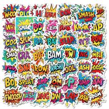 50pcs New Surprise Explosion Graffiti Stickers, Waterproof Decals For Motorcycle, Luggage, Fridge, Cartoon Design - 50 Surprise Explosion Letter Stickers - View 5