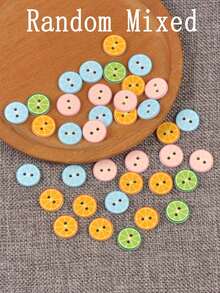 30pcs 1.5cm Multicolor Mixed Mini Lemon Pattern Plastic 2-Hole Buttons, Handmade Creative DIY Decorative Buttons For Clothing, Bags, Hair Accessories - Multicolor Mixing - View 3