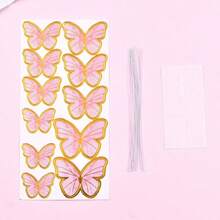 1pc/4pcs/46pcs/Set Unicorn Cake Topper Rainbow Unicorn Small Ornament Pink Gold Butterfly Ball Cake Decoration Unicorn Birthday Party Cake Decor - Multicolor - View 3