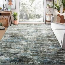 Hodeffior 4 Sizes Large Abstract Area Rug, Machine Washable Short Pile Living Room Rug With Non Slip TPR Backing, Stain Resistant Foldable Indoor Carpet For Bedroom, Dining Room, Entryway, Home Decor - Gris - Ver 1