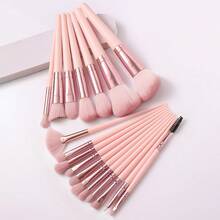 47 pièces Ensemble d'outils de maquillage tout-en-un, 18 pièces Pinceaux de maquillage doux, Sac cosmétique zippé étanche, Éponges de maquillage, Diverses houppettes, Éponges nettoyantes, Bandeau, Sangles pour les mains, Nettoyants doubles et outil facial en silicone - Multicolore - Voir 2