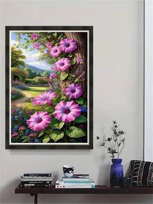 一套钻石画风景主题套装，5D钻石画套装，钻石马赛克礼品，适合成人初学者减压手工钻石画，圆形全钻钻石画套装，点钻DIY，生日礼物，是家居装饰和墙面装饰的理想之选 - 圓鑽 - 查看 4