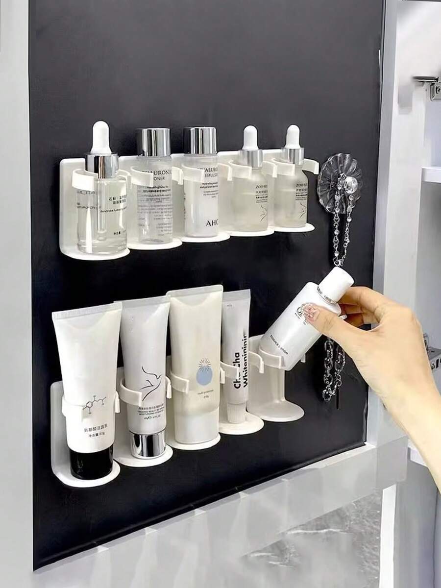 5/10/15pcs Multifunctional Space-Saving Adjustable Bracket - Wall-Mounted Storage Rack Suitable For Kitchen Spice Bottles And Bathroom Cosmetics - Mom's Daily Essential Ideal Mother's Day Gift