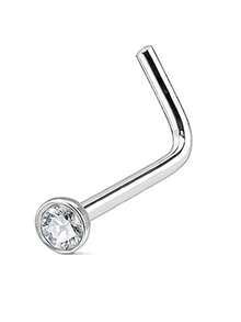 Nooxian 3pcs/Set Minimalist Stainless Steel Rhinestone Nose Studs, Unisex Jewelry - Silver - View 5
